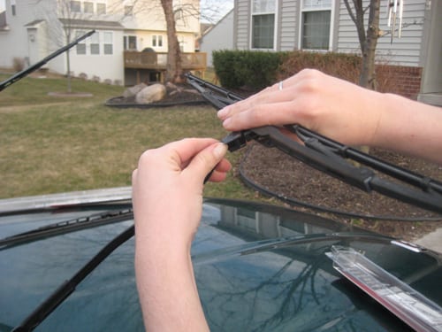 press the clip to release - replace wiper blades