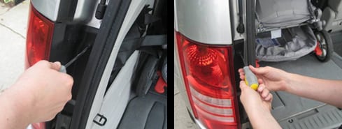 loosen any fasteners - change a tail light