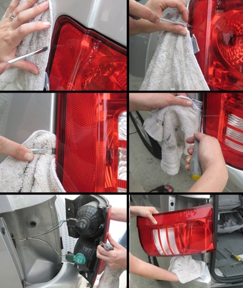 Carefully remove the tail light housing - sample of Town and County Mini Van