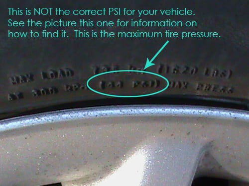PSI - check tire pressure